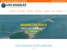 Tablet Screenshot of losangelessurfinglessons.com